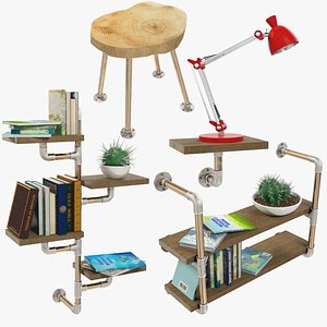 loft furniture accessories shelf 3D model