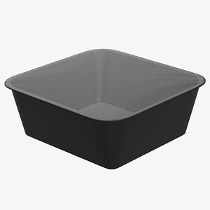 Plastic food container box tray with foil mockup 04