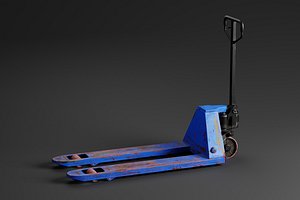 Industrial - Pallet Jack Blue Low-poly 3D model