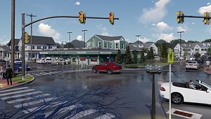 New England Style Town 3D model