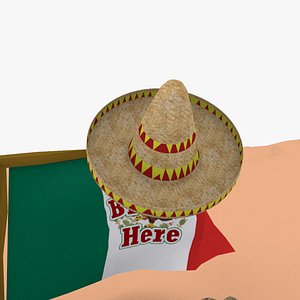 hat mexican flag 3D