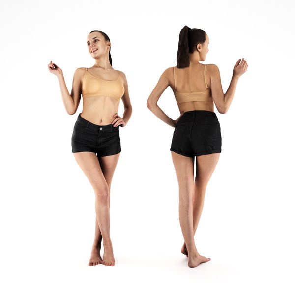 3D human young woman character