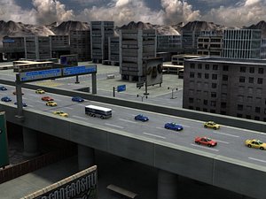 modular urban environment buildings 3d model
