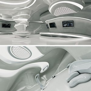 3D sci-fi futuristic room design
