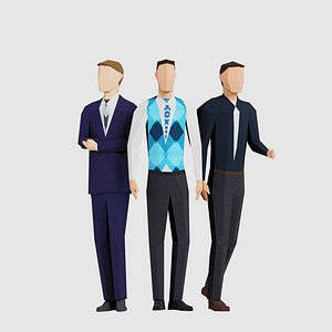 3D business men model