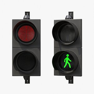 Traffic Signal Heads - Dual and Pedestrian 3D