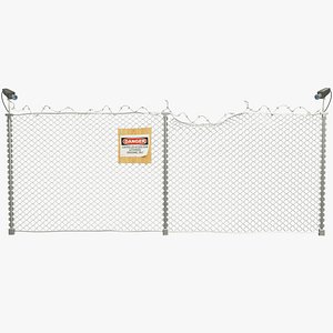barbed wire fence 3D
