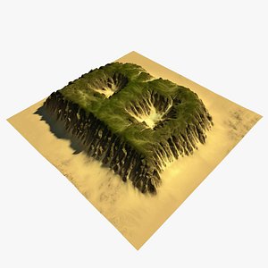 3D alphabet terrain b model