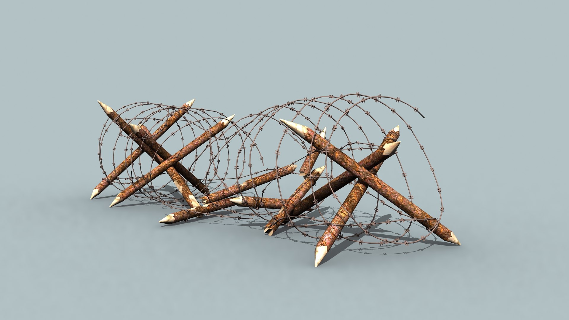 3d Model Barbed Wire Barriers