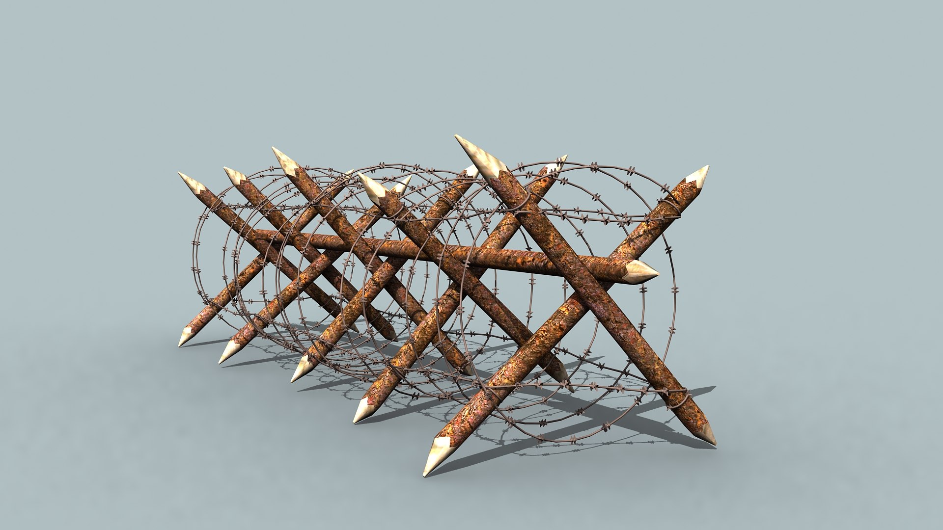 3d model barbed wire barriers https://p.turbosquid.com/ts-thumb/TB/G4DAaf/MJ/barbwire01_prev06/jpg/1683790659/1920x1080/fit_q87/e3e34666f514e5abbcee2ff76477b3eac8045dd9/barbwire01_prev06.jpg