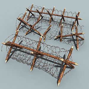 3d model barbed wire barriers