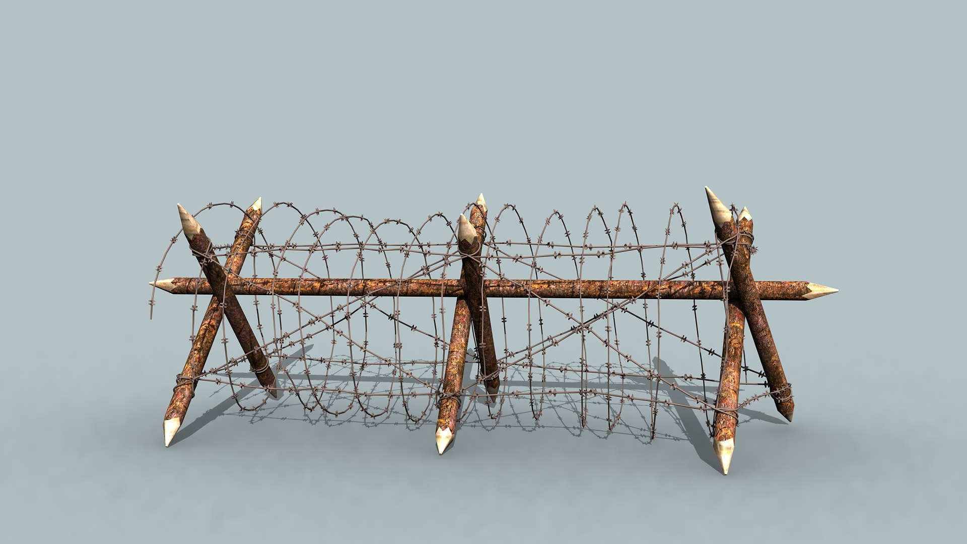 3d Model Barbed Wire Barriers