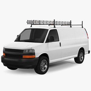 White Van with Ladder Rack