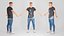 Joven deportivo en jeans listo para animación 115
