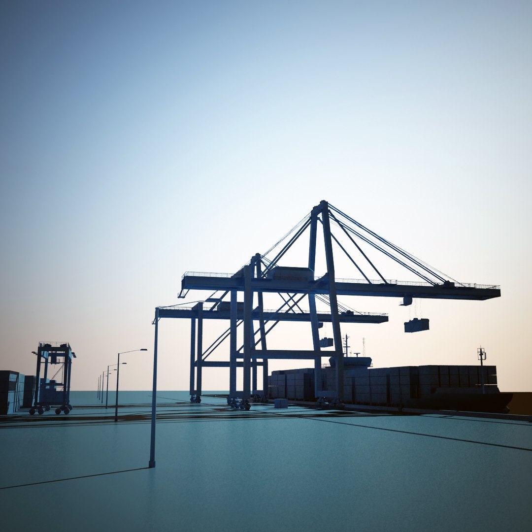 3d Container Terminal Scene