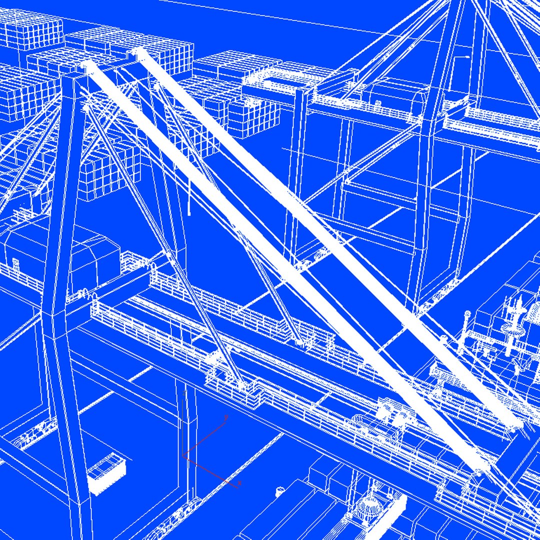 3d Container Terminal Scene