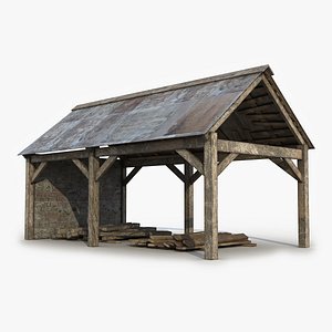 3D model Old Wooden Shed 15