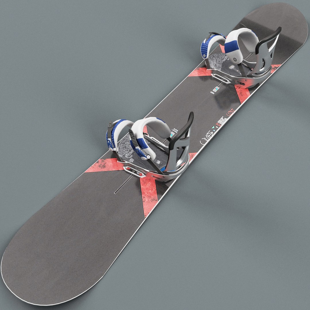 3d snowboard skis model