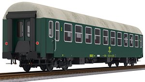 3D Ose Veb UIC-Y Passenger Train Car Green model