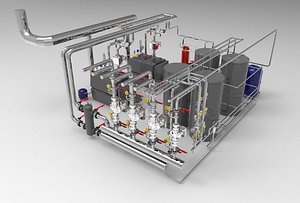 Industrial boiler room