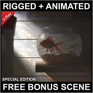 3D goldfish context scene animations