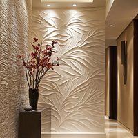 Modern Organic Palm Leaf Wave Relief Wall Panel STL CNC 12