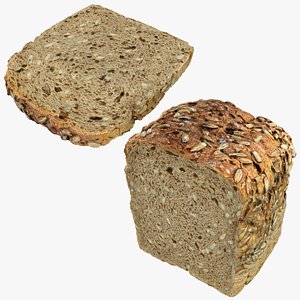 3D Sunflower Seed Bread Collection model