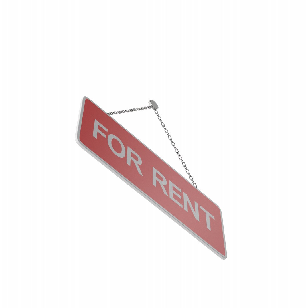 Hanging Sign For Rent 3D - TurboSquid 2029620