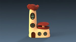 3D low-poly building