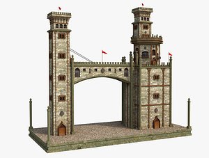 3D Ancient Towers Gate