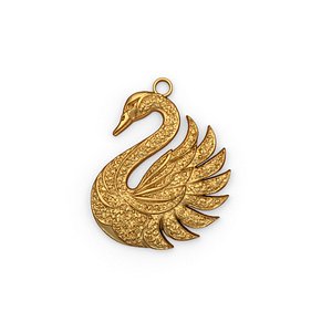 Swan pendant -01 printable jewelry 3D model