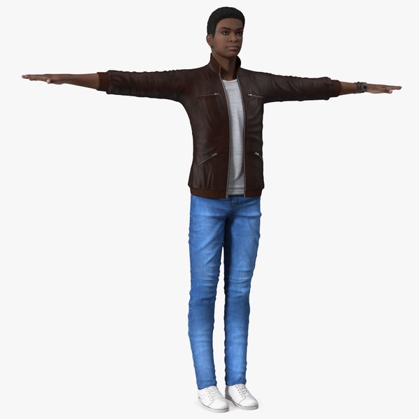 Young Man Light Skin Street Outfit Rigged for Cinema 4D 3D model