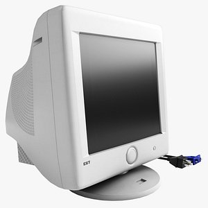 3D Ancient CRT PC Monitor - Lowpoly GameProp model