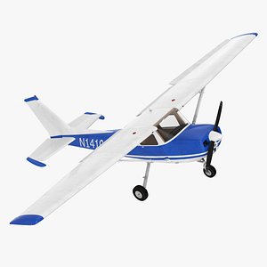 3D Single Engine Propeller Aircraft Cessna 150 Rigged