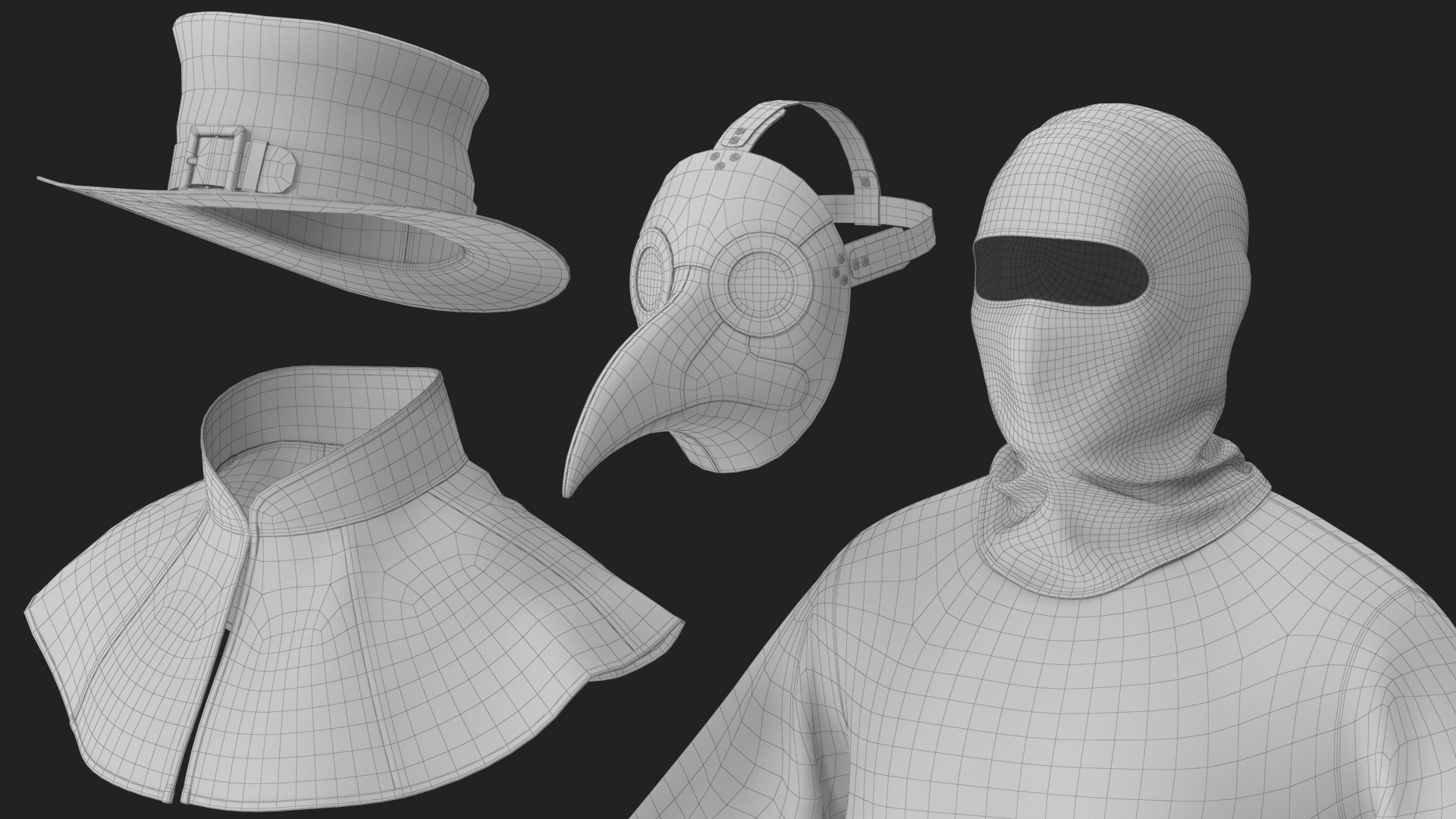 Plague Doctor Costume with Staff Brown 3D model https://p.turbosquid.com/ts-thumb/TB/q2LxOl/2v/wireframe_09/jpg/1780037186/1920x1080/fit_q87/70504e8855cabd0787b50d96976fac6542ebb28c/wireframe_09.jpg