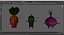 Personajes de verduras Modelo 3D de baja poli