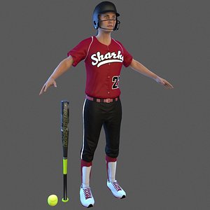 softball 4 bat ball 3D model