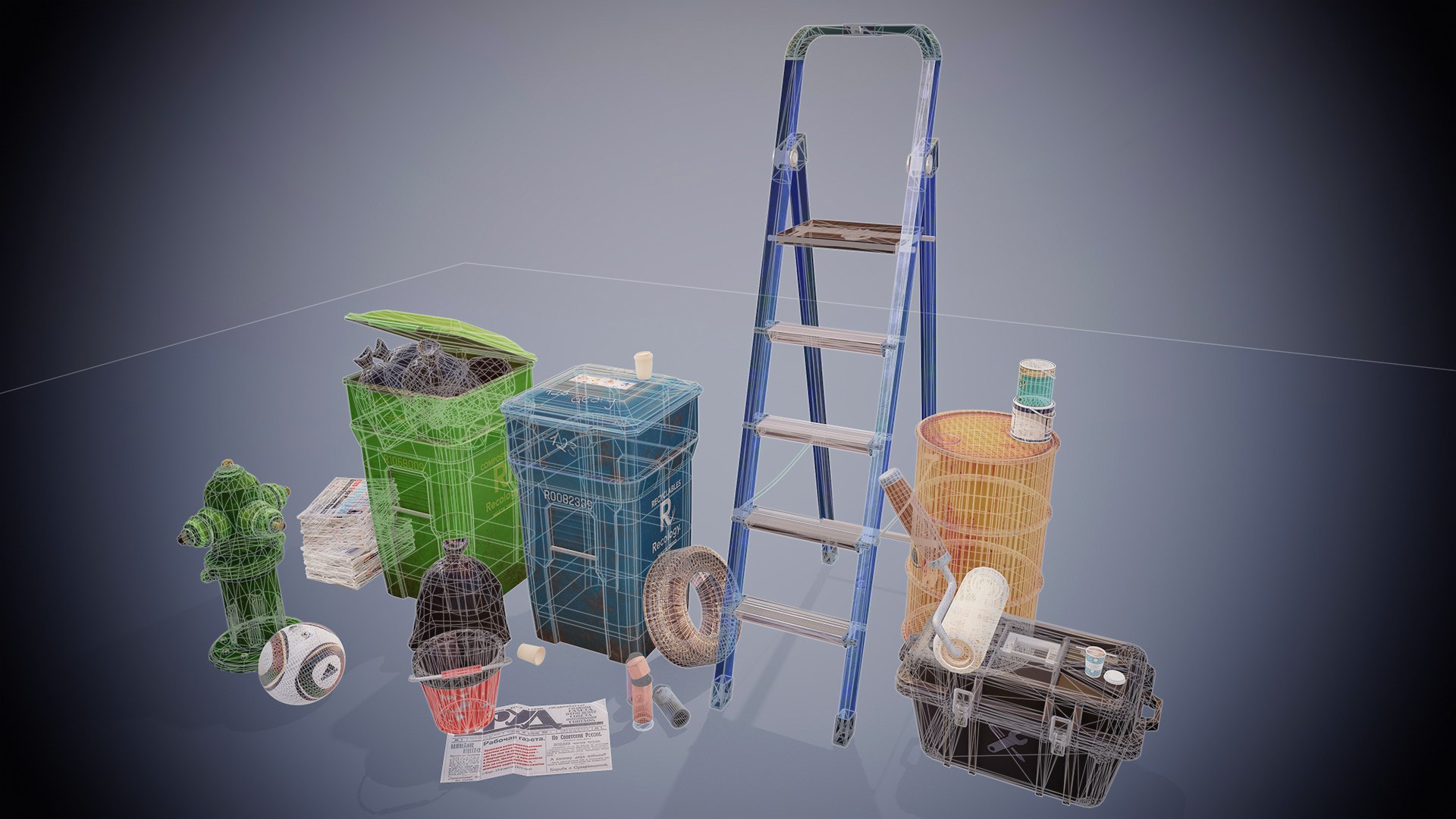 Urban Street Props Pack 3D model https://p.turbosquid.com/ts-thumb/TB/zptIEu/AD/garbagewireframe/jpg/1792416253/1920x1080/fit_q87/3761a6fdea30bc0d8fbc97f210bdffa8a7e45be4/garbagewireframe.jpg