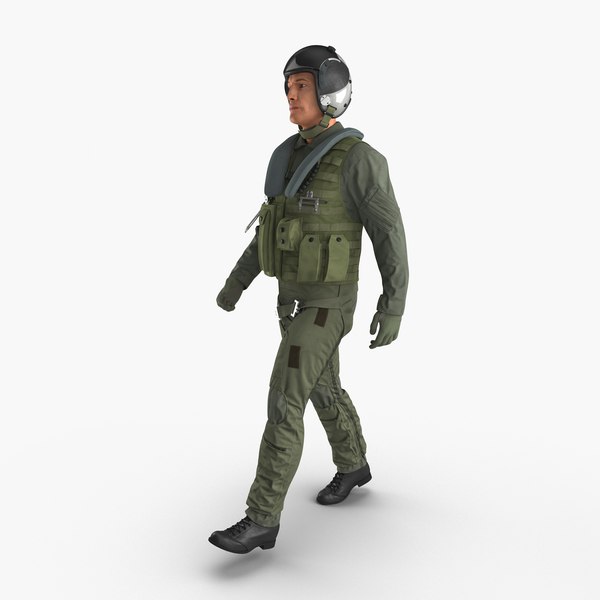 3d model military jet fighter pilot