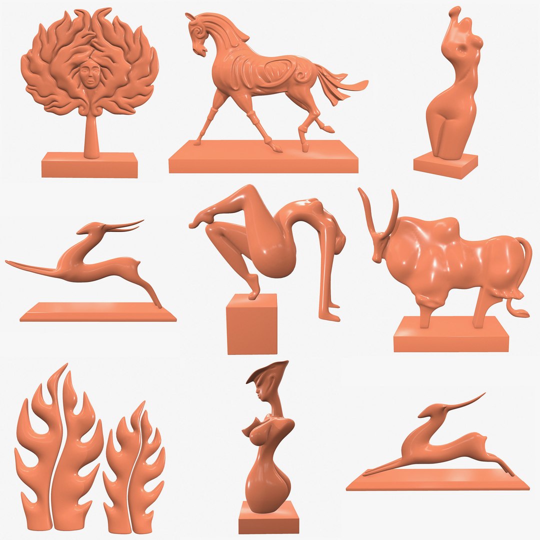 ピンク色の石の抽象彫刻 現代装飾抽象石美術彫刻063Dモデル - TurboSquid 1616080