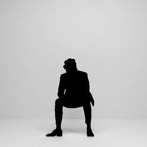 man sitting silhouette 3D model
