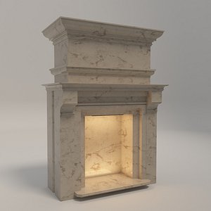 3D Classical Fireplace Free model