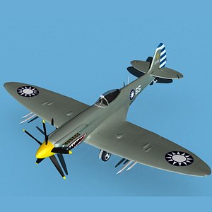3D Supermarine Spitfire Mk XXII V11 Nat China