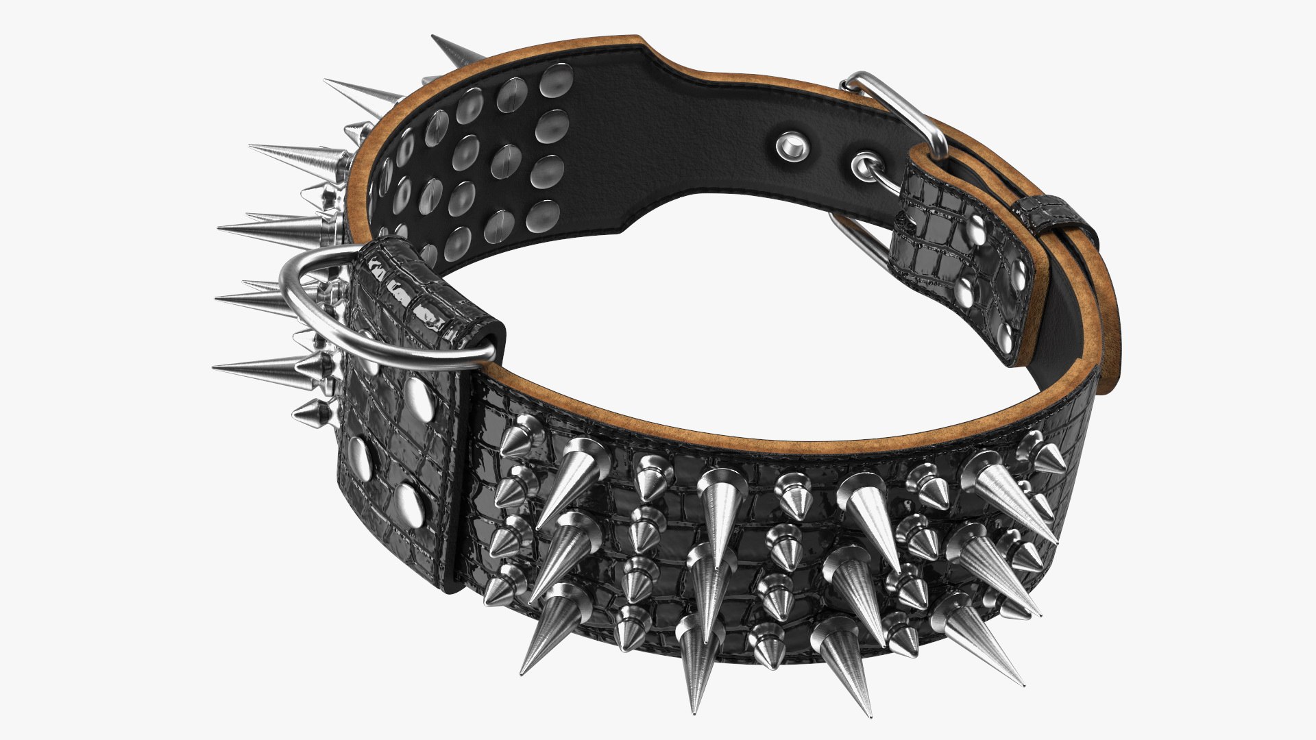 3D Dog Collar with Spikes Black https://p.turbosquid.com/ts-thumb/TC/GunfbF/8Z/dogcollarwithspikesblack3dsmodel013/jpg/1698983602/1920x1080/fit_q87/5c5e4f382b3468b3ff02ddd974ad9fb43fa161bf/dogcollarwithspikesblack3dsmodel013.jpg