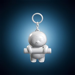 Chibi Sloth Bar Keychain 3D Print Model 3D model