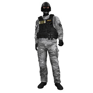 SWAT Soldier 2 LOD3 Rigged