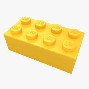 3d model realistic lego brick 2x4