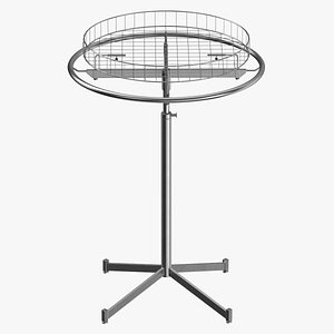 Clothing Circular Rack Wire Top Black and White 3D model
