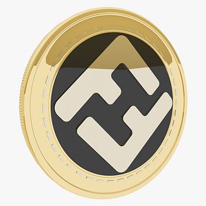 Fortuna Cryptocurrency Gold Coin 3D model