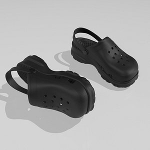 3D Clogs Sandal Black